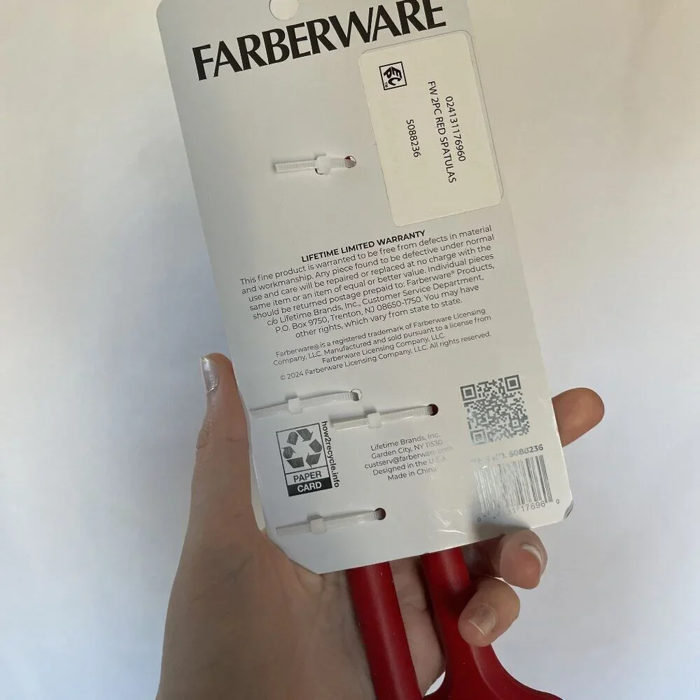 Faberware silicone spatulas red heat resistant comfort grip kitchen equipment